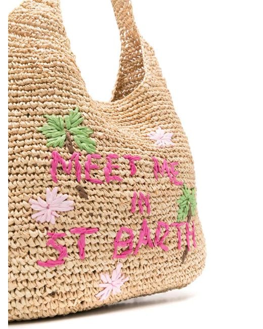 Sac Porté Épaule Meet Me En Raphia Mc2 Saint Barth en coloris Natural