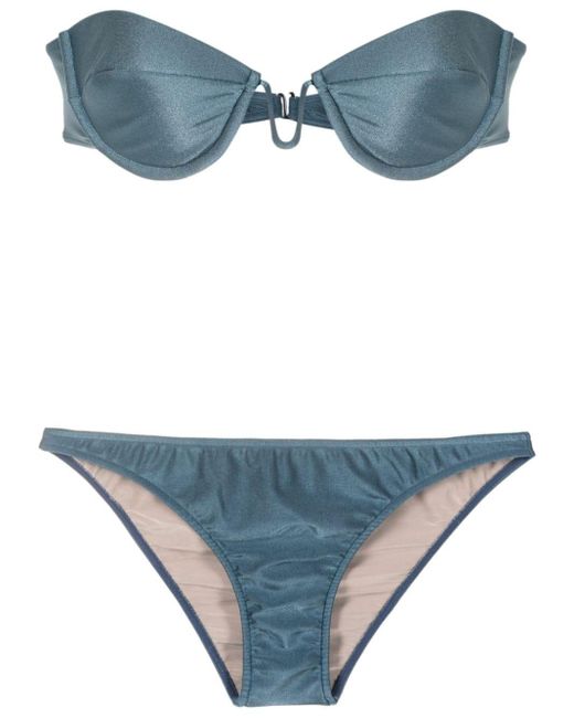 Set bikini con scollo all'americana di Adriana Degreas in Blue