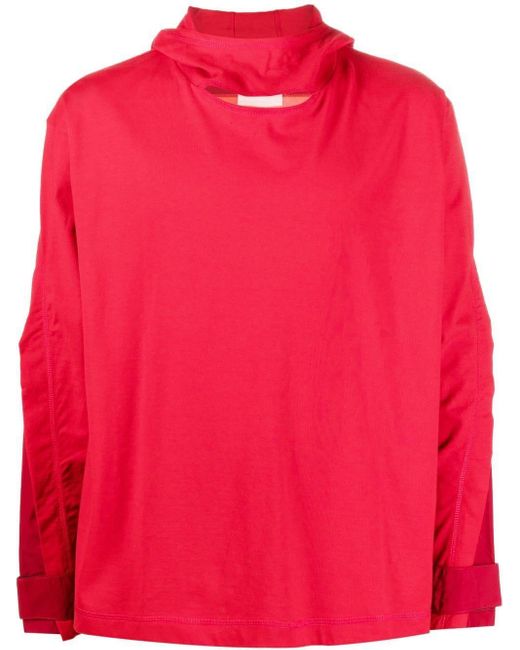 Kusikohc Red Cut-out Cotton Sweatshirt for men
