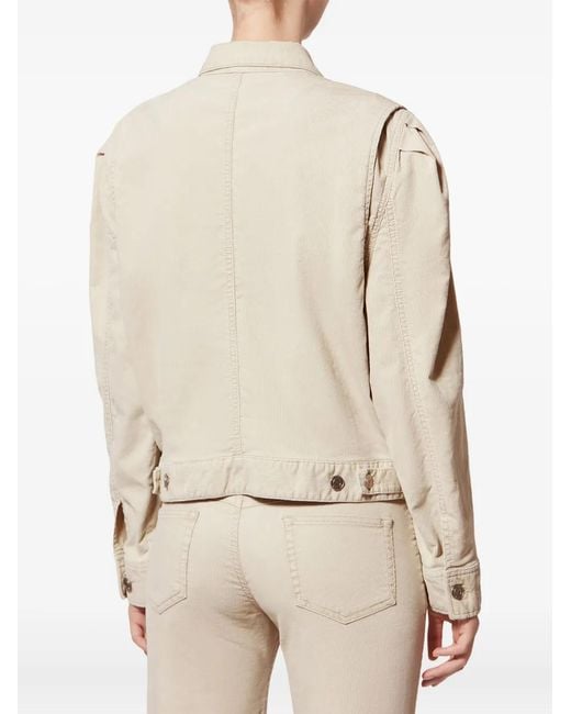 Isabel Marant Natural Bolineav Puffed-Sleeve Pocket Jacket