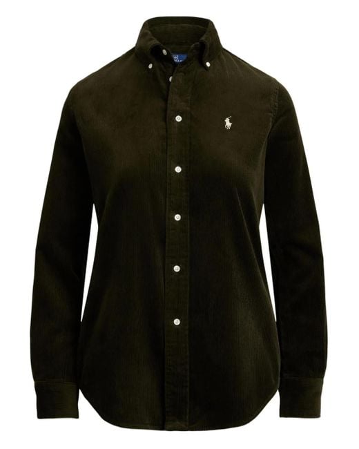 Polo Ralph Lauren Black "Woven Sport Shirt"Wale Str Couduroy