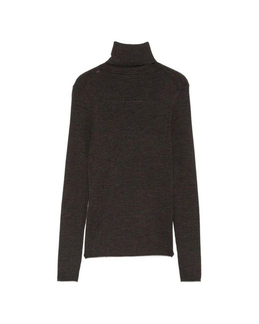P.A.R.O.S.H. Black Roll-Neck Wool Knit