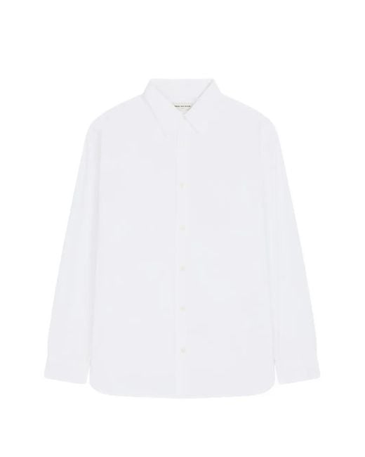 Dries Van Noten White Loose Cotton Shirt for men