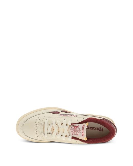 Reebok White Club C Revenge Lace-Up Leather Sneakers for men