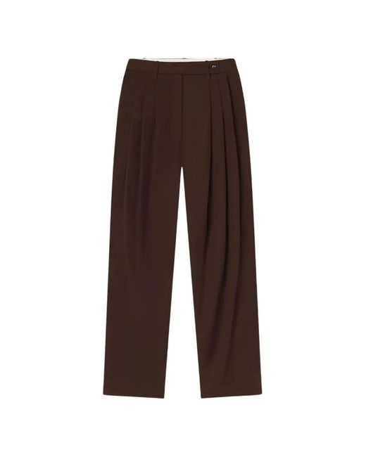 Co. Brown Pleated Tailored Trousers