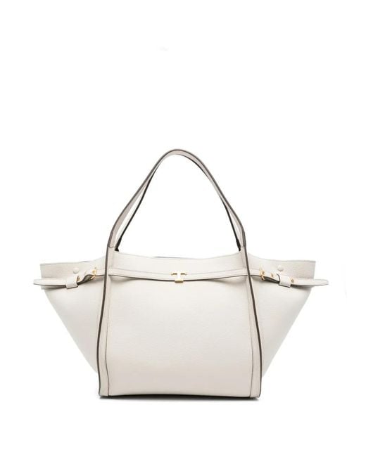 Tod's White Medium Leather Tote