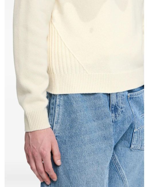 J.W. Anderson White Ribbed-Trim Crew-Neck Sweater for men