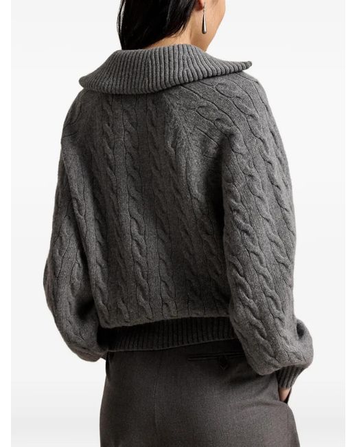 Polo Ralph Lauren Gray Cable-Knit Cardigan