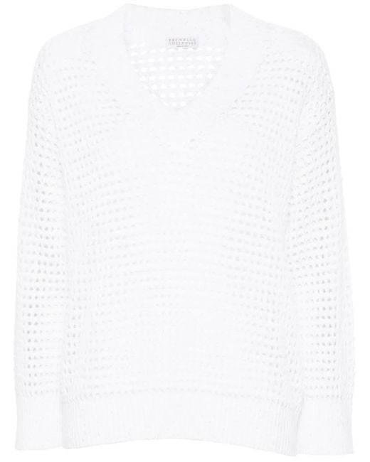 Brunello Cucinelli スパンコール セーター White