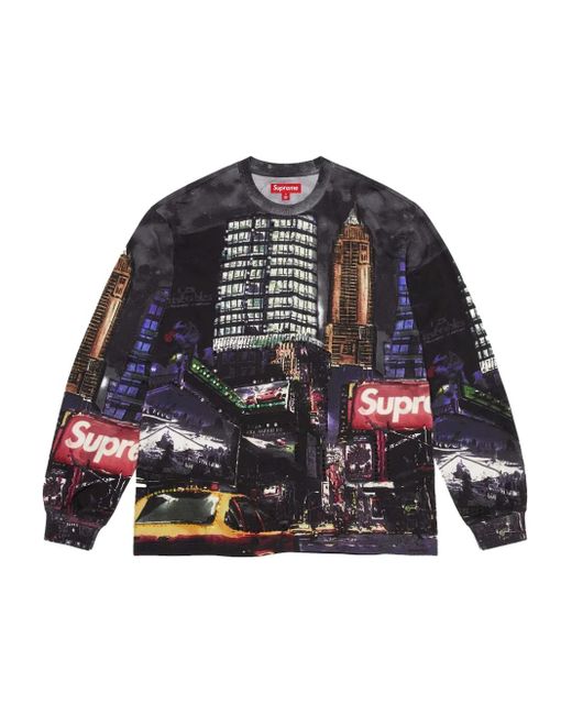 Supreme Blue Skyline Sequin Top for men