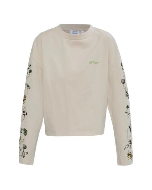 Off-White c/o Virgil Abloh White Floral-Print Logo-Embroidered T-Shirt