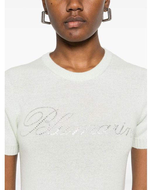 T-Shirt À Logo Appliqué Blumarine en coloris White