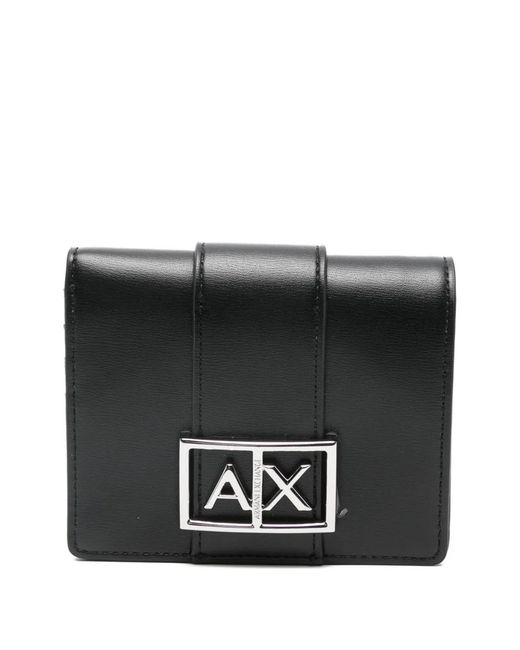 ARMANI EXCHANGE Black Logo Plaque Wallet