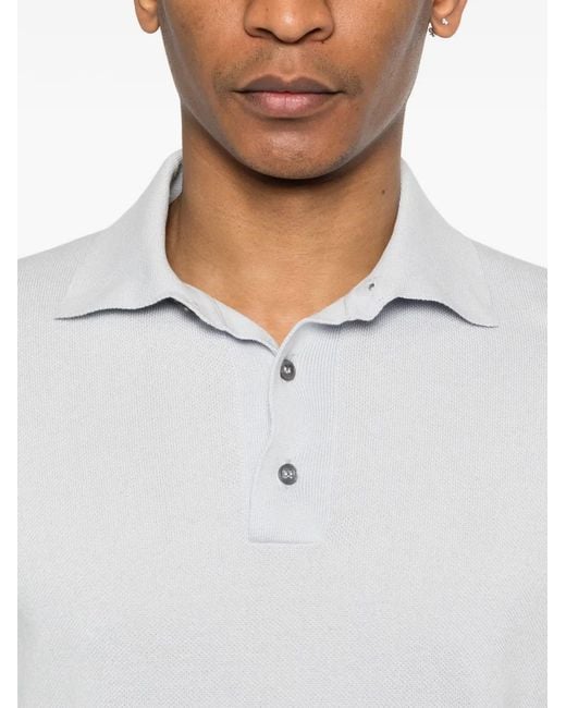 Lardini White Buttoned Polo Shirt for men