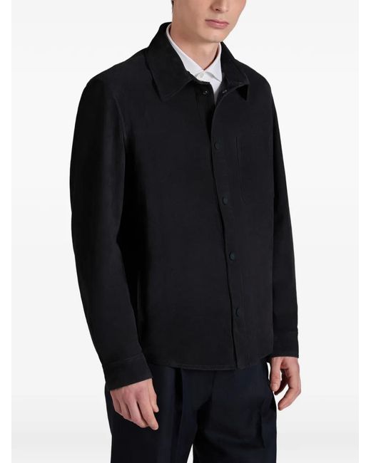 Slowear Blue Suede Overshirt for men