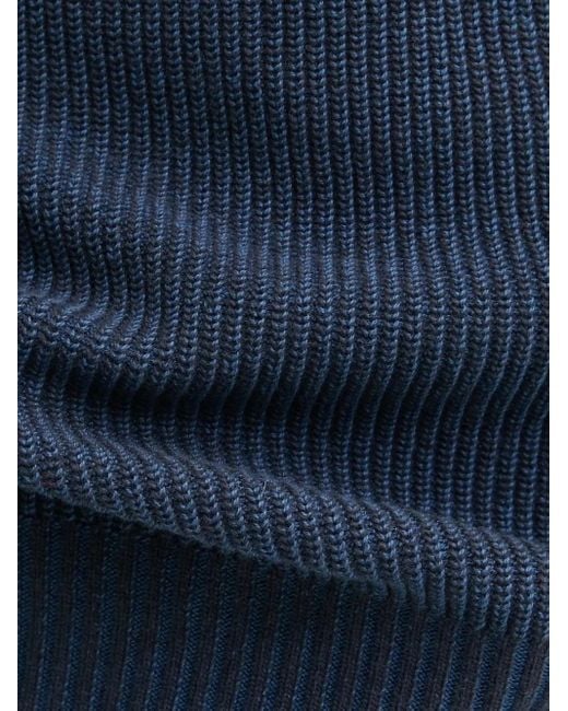 Marc O' Polo Blue Ribbed Crew-Neck Jumper for men