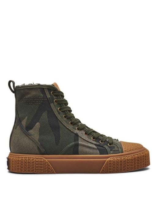 Marc Jacobs Brown The Camo Jacquard High-top Sneakers