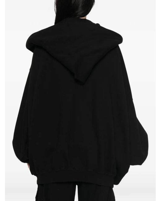 Rick Owens Black Mountain Hun Asymmetric Zip-Up Hoodie