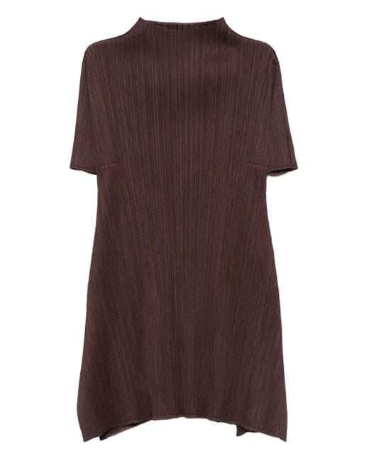 Pleats Please Issey Miyake Brown Pleated Midi Tunic