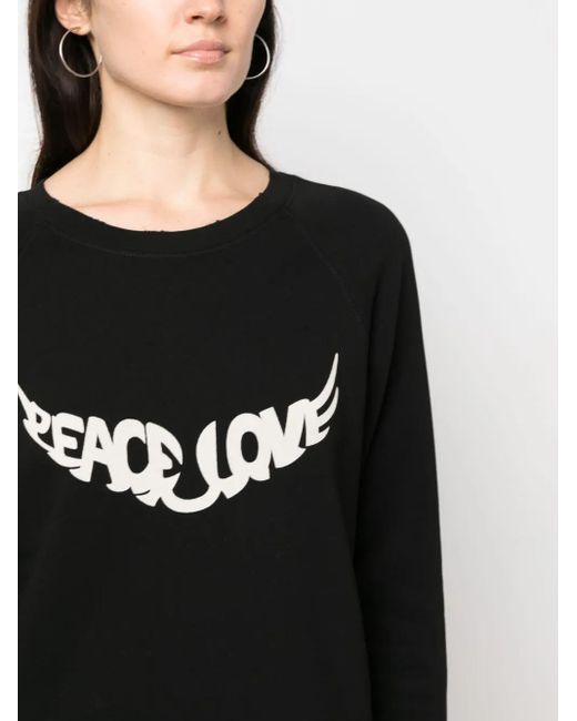 Zadig & Voltaire Black Diaz Peace & Love Mini Dress