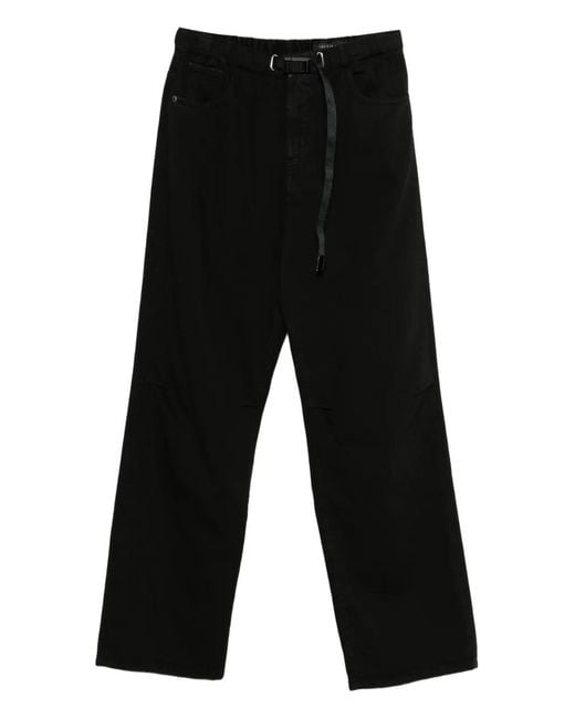 White Sand Black Belt Trousers for men