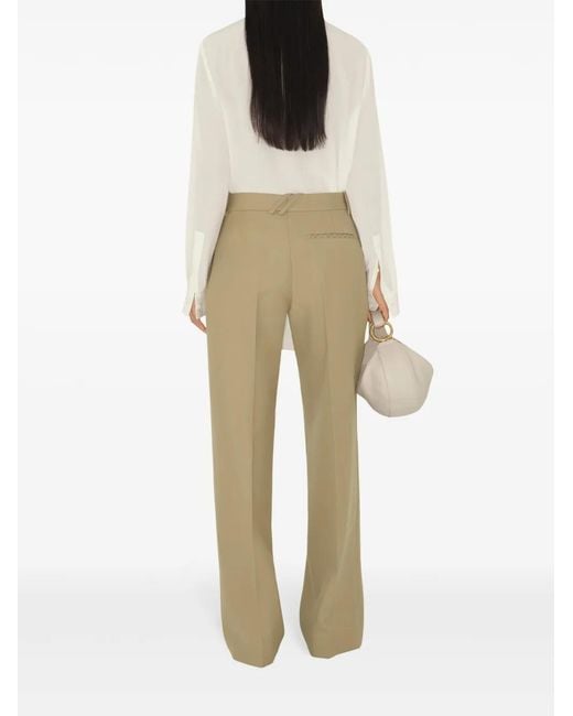 Burberry Natural Wool Tailored Trousers