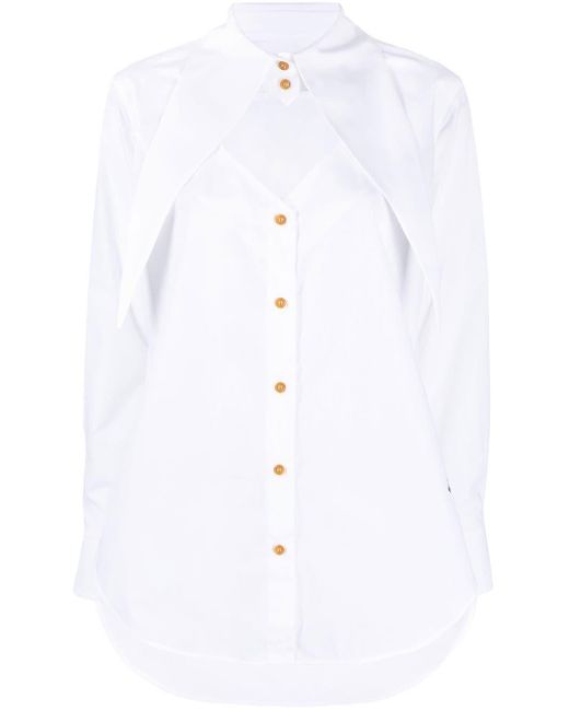 Vivienne Westwood Cotton Deconstructed Button-up Shirt in White - Save ...