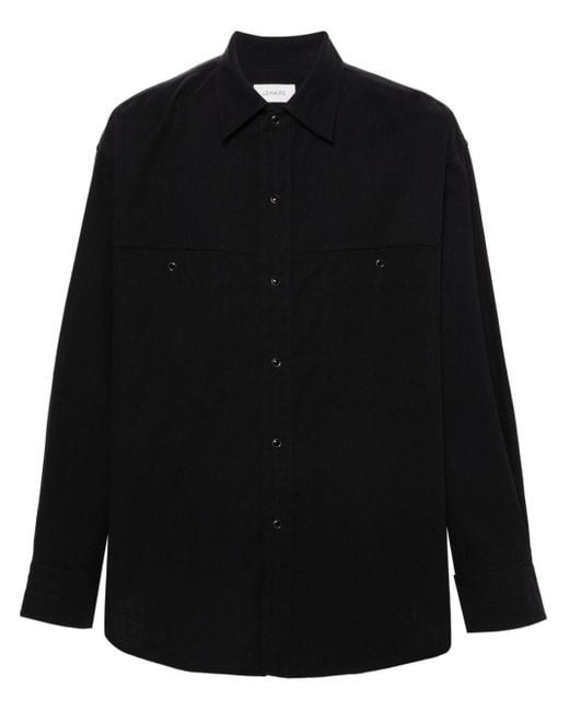 Lemaire Black Hemd aus Baumwoll-Twill