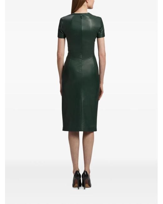 Ralph Lauren Green Kurzärmeliges Kleid mit Gürtel