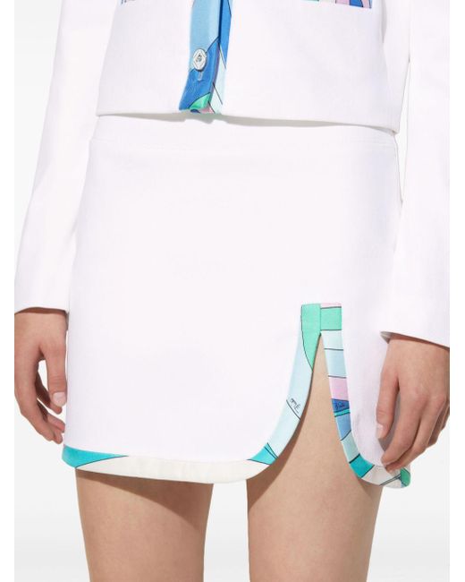 Emilio Pucci White Vivara Print Miniskirt