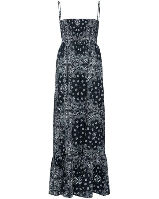 Mc2 Saint Barth Blue Jemma Paisley-print Maxi Dress