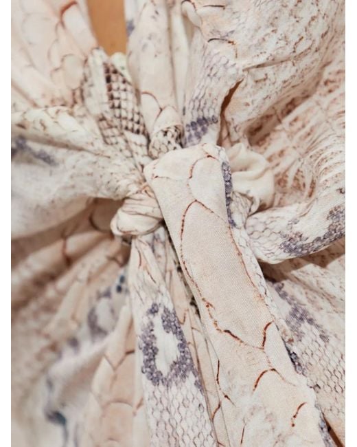 Abito Lungo Wisdom Con Stampa Animalier di Melissa Odabash in White