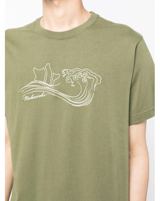 Maharishi Green Songkran Embroidered Cotton T-Shirt for men