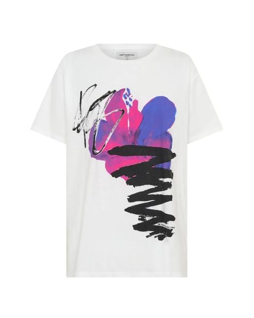 One Teaspoon White T-Shirt Art Club À Imprimé Graphique