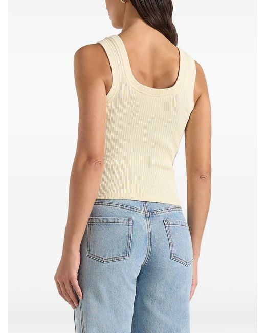 Manière De Voir Blue Scoop Neck Ribbed Vest