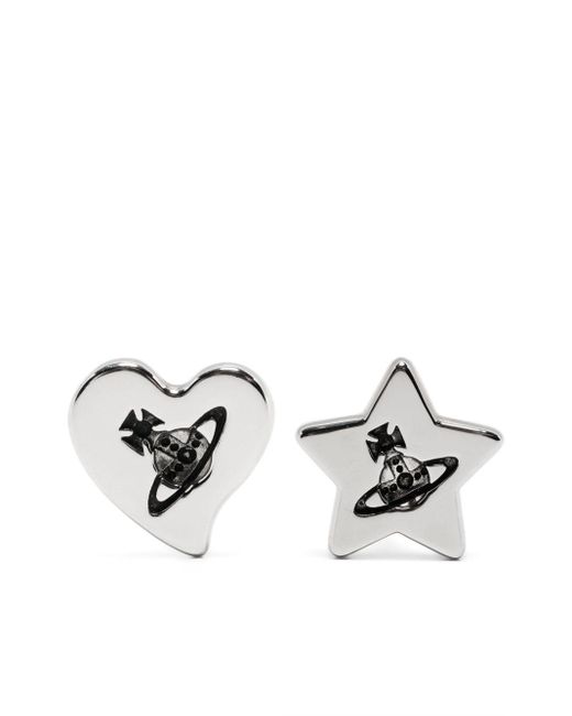 Vivienne Westwood White Priscilla Orb-logo Earrings