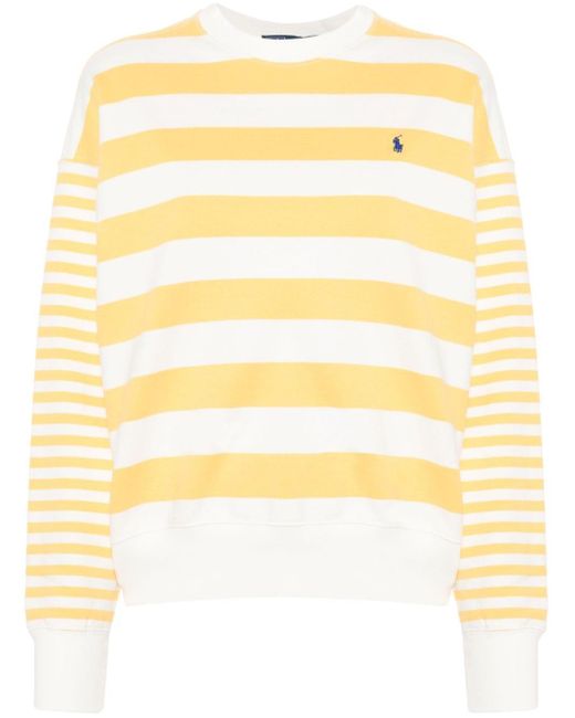 Polo Ralph Lauren Yellow Polo Pony Striped Sweatshirt