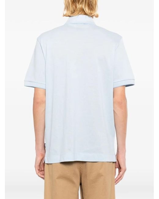 Boss Blue Logo-Embroidered Polo Shirt for men