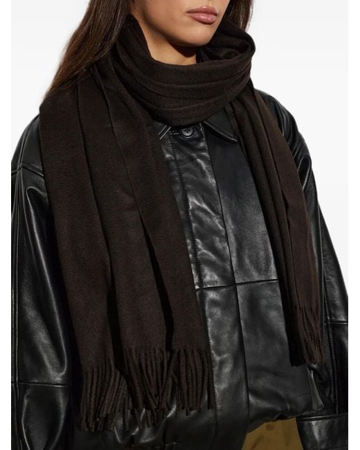 Max Mara Black Cashmere Stole With Logo
