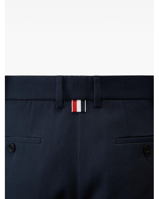Thom Browne Blue Cotton Gabardine Chino Trousers