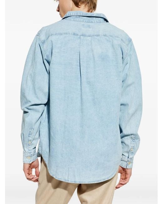 Paul Smith Blue Buttoned Pocket Denim Shirt for men