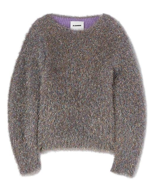 Jil Sander Gray Metallic Mohair-Blend Jumper for men