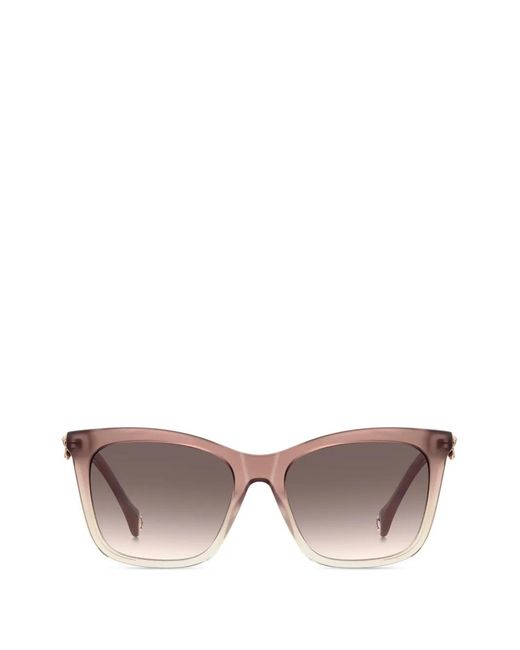 Carolina Herrera Pink Geometric-Frame Sunglasses