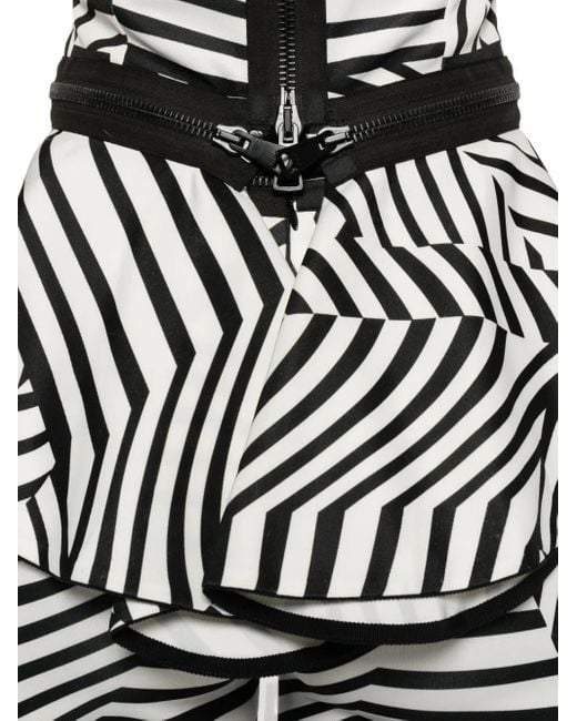 Gemy Maalouf ストライプ ラッフルトップ Black