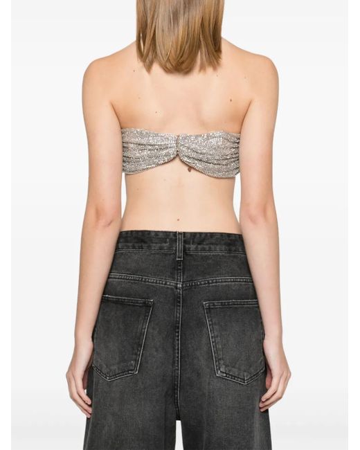GIUSEPPE DI MORABITO Gray Crystal-Embellished Bralette Top