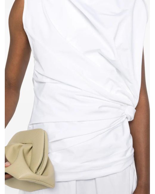 Jil Sander White Sm Knot Waist Top