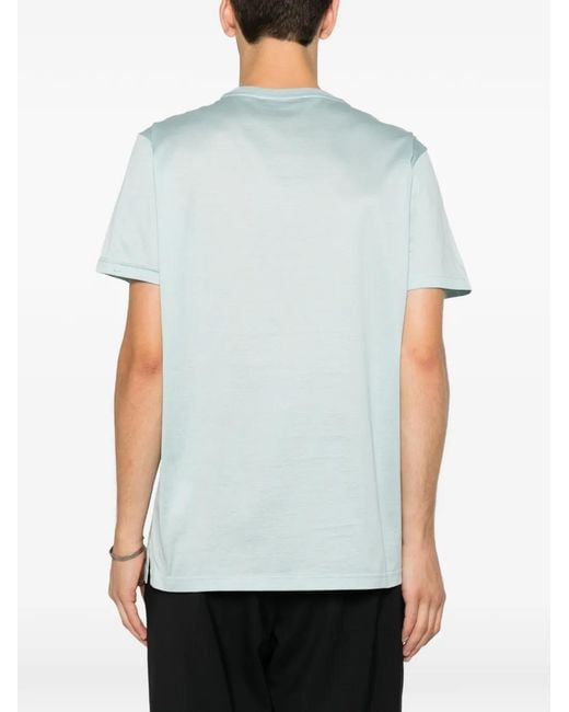 Low Brand Blue Crewneck Short-Sleeved T-Shirt for men