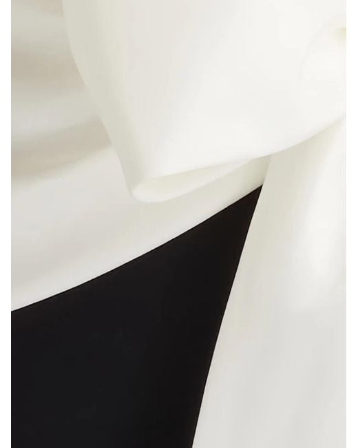 Tadashi Shoji Black Schulterfreies Maxikleid mit Schleife