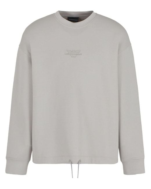 Emporio Armani Sweatshirt mit Logo-Stickerei in Gray für Herren