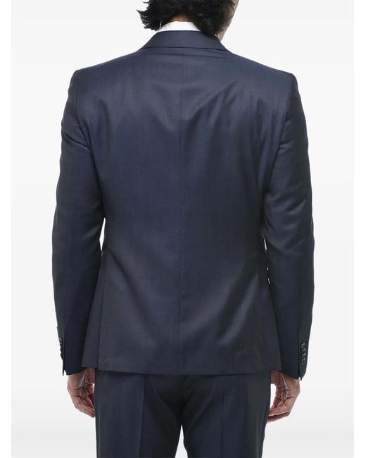 Corneliani Blue Peak-Lapel Virgin-Wool Suit for men